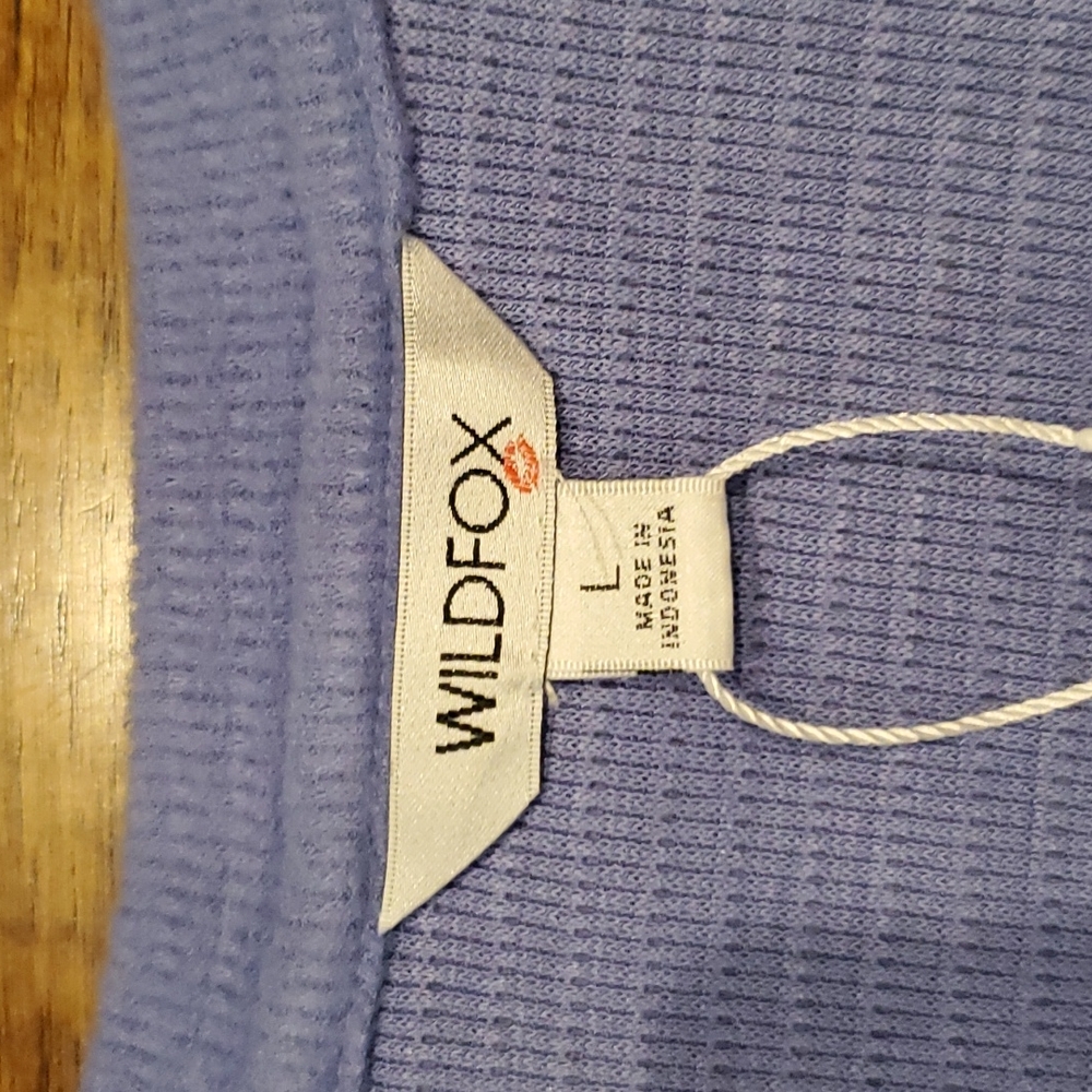 Womens Wildfox blue Haley Brushed Top size L - Picture 3 of 5